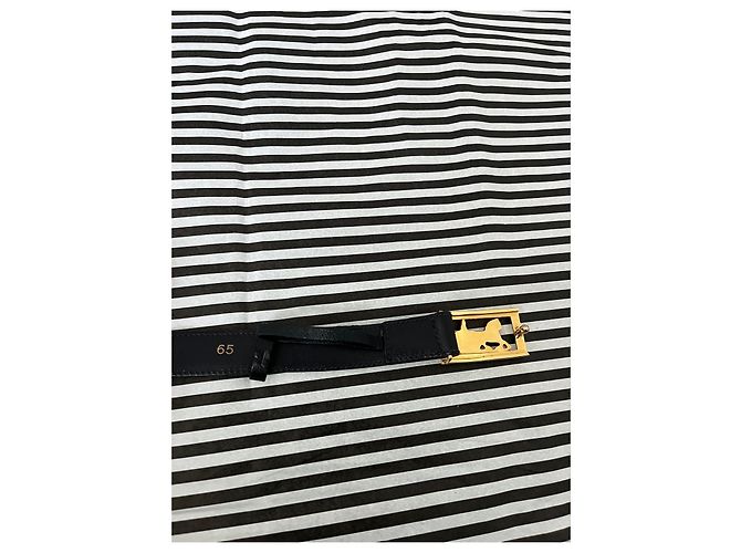 Céline CELINE Paris Damen Gürtel 65 cm Leder Sulky Buckle Top Zustand Schwarz - Ansicht 6