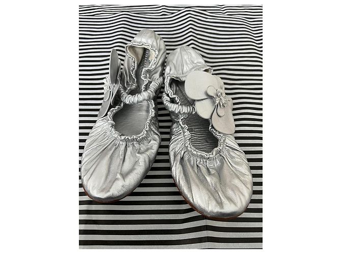 Bailarinas plateadas Zimmermann con aplicación floral Plata - vista 2