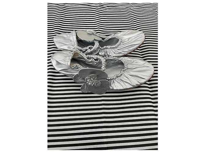 Bailarinas plateadas Zimmermann con aplicación floral Plata - vista 4