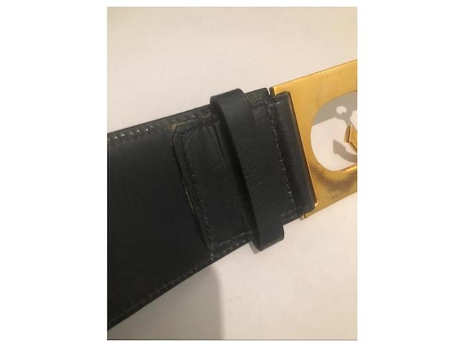 Céline Celine Ledergürtel mit Anker-Schnalle Schwarz Golden - Ansicht 4