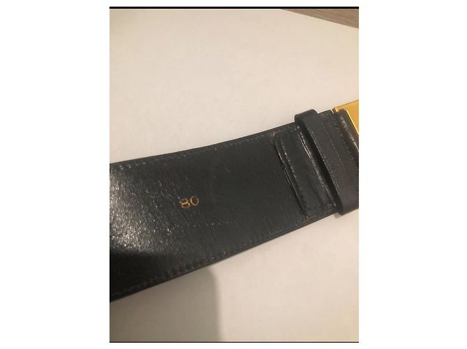 Céline Celine Ledergürtel mit Anker-Schnalle Schwarz Golden - Ansicht 5