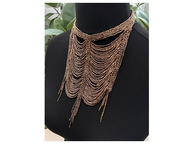 Collana in bronzo con perline Masai e cristalli Christian Dior di John Galliano 1997/98 - vista 4