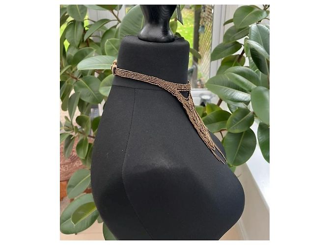 Collana in bronzo con perline Masai e cristalli Christian Dior di John Galliano 1997/98 - vista 5