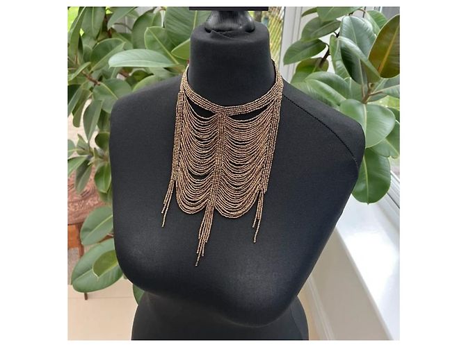 Collana in bronzo con perline Masai e cristalli Christian Dior di John Galliano 1997/98 - vista 9