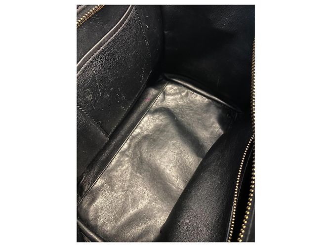 Borsa tote Céline Tricolor Luggage in pelle e camoscio nero beige khaki Cachi - vista 10