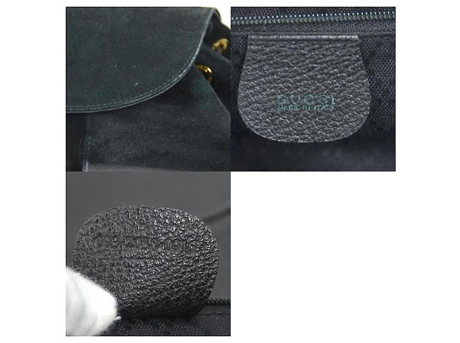 Gucci Bamboo Suede/Leather Backpack Black - view 5