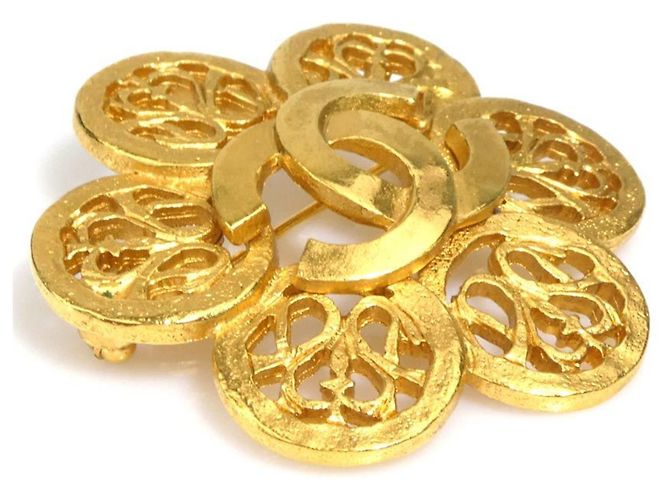 Spilla in metallo dorato Chanel Coco Mark D'oro - vista 2