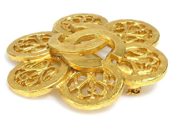 Spilla in metallo dorato Chanel Coco Mark D'oro - vista 3
