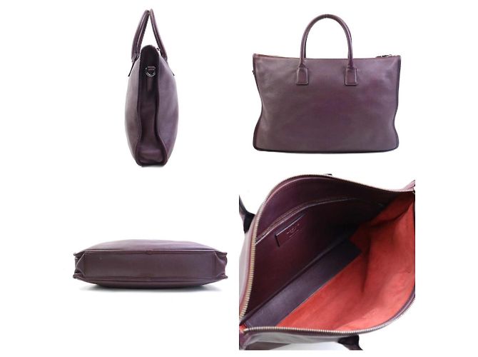 Borsa in pelle bordeaux Loewe Anagram Bordò - vista 2