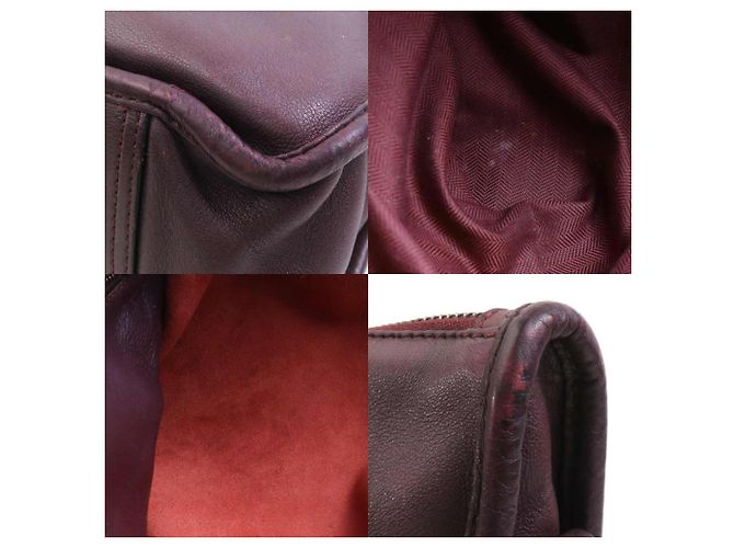 Borsa in pelle bordeaux Loewe Anagram Bordò - vista 3