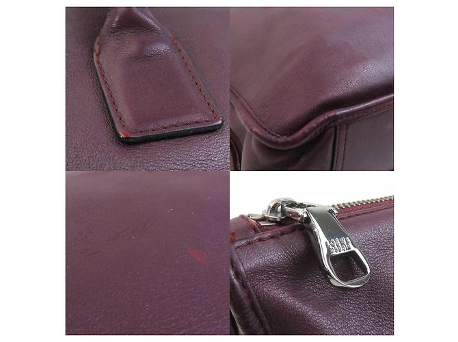 Borsa in pelle bordeaux Loewe Anagram Bordò - vista 4