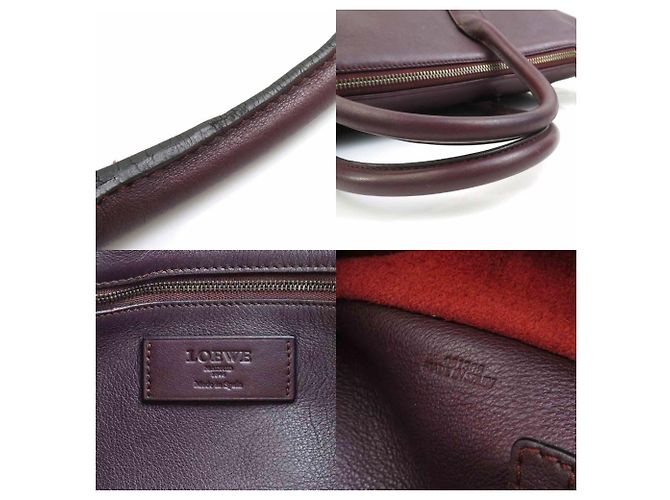 Borsa in pelle bordeaux Loewe Anagram Bordò - vista 5
