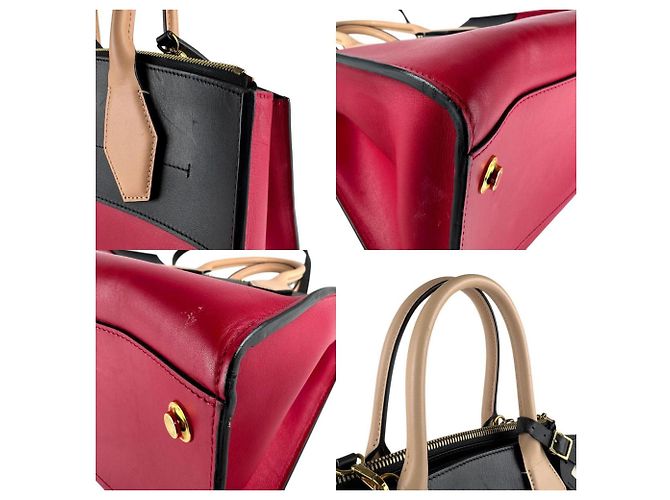 Borsa a Spalla in Pelle City Steamer MM di Louis Vuitton Nero Rosso Beige - vista 4