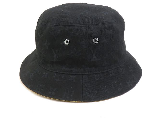 Cappello bucket Monogram Louis Vuitton Nero Giallo - vista 2