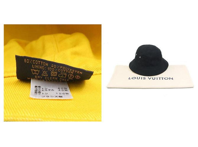 Cappello bucket Monogram Louis Vuitton Nero Giallo - vista 5