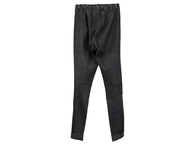 Joseph Slim Fit Hose Lederoptik schwarz - Ansicht 2