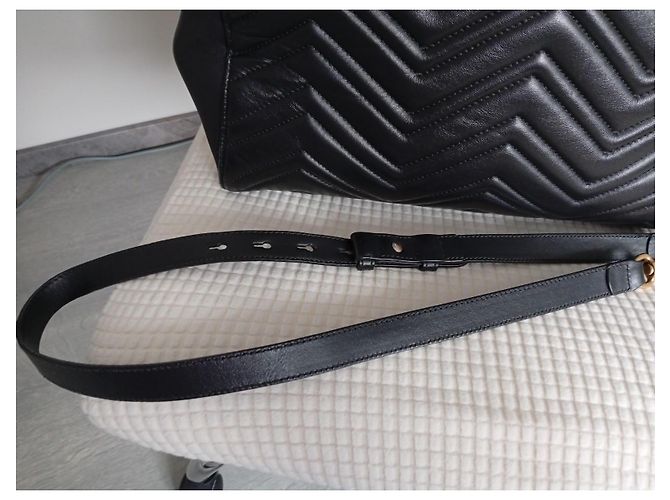 Borsa Gucci GG Marmont Large Shopping in pelle nera Nero - vista 12