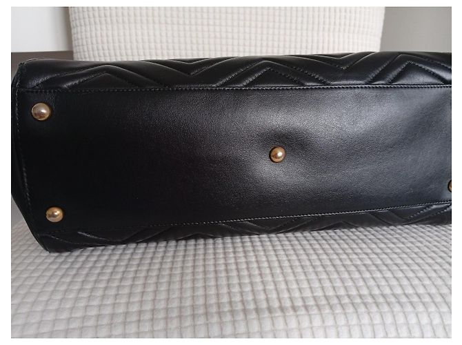 Borsa Gucci GG Marmont Large Shopping in pelle nera Nero - vista 4