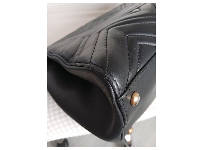 Borsa Gucci GG Marmont Large Shopping in pelle nera Nero - vista 5