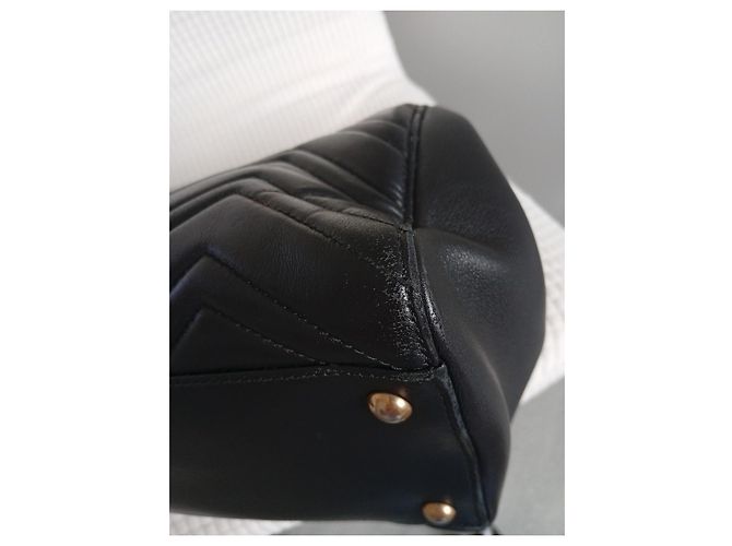 Borsa Gucci GG Marmont Large Shopping in pelle nera Nero - vista 6