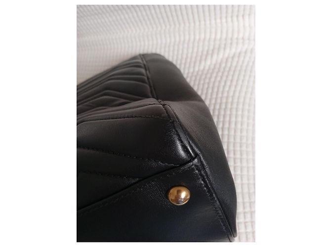 Borsa Gucci GG Marmont Large Shopping in pelle nera Nero - vista 8
