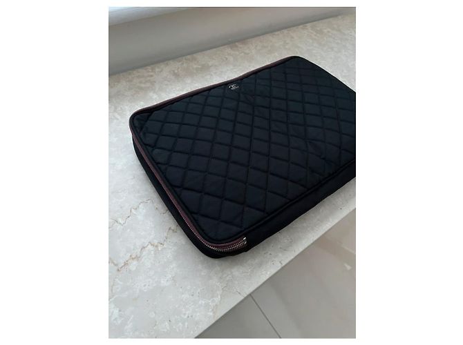 Custodia per laptop/file in nylon trapuntato nero Chanel - 2012 - vista 3