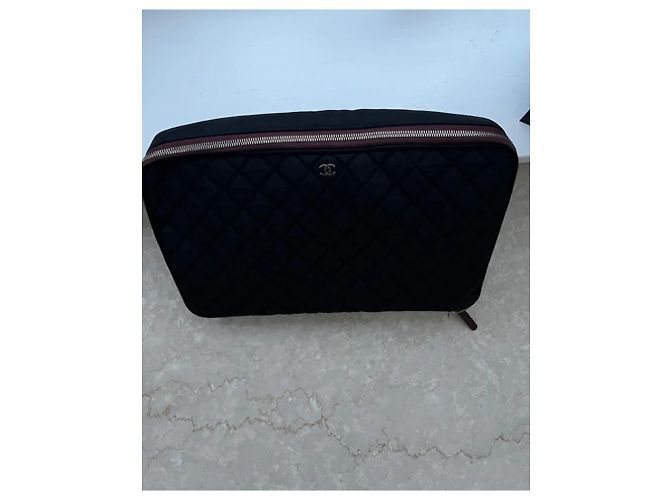 Custodia per laptop/file in nylon trapuntato nero Chanel - 2012 - vista 7
