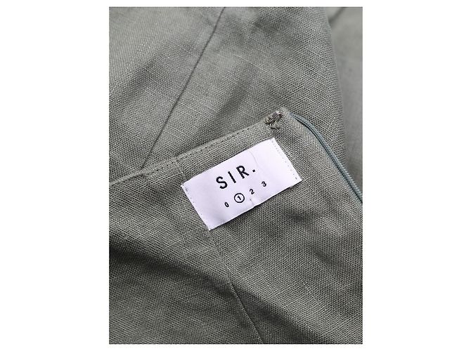 Autre Marque Vestido mini sin mangas de lino caqui SIR. - vista 3