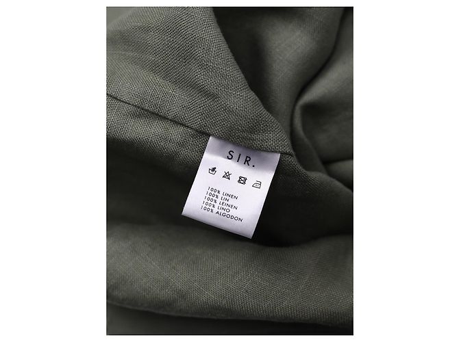 Autre Marque Vestido mini sin mangas de lino caqui SIR. - vista 4