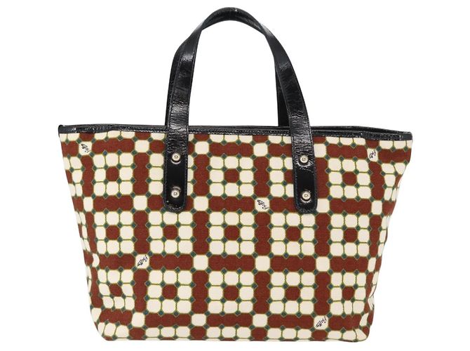 Vintage Handtasche aus Canvas von Bally Braun - Ansicht 2