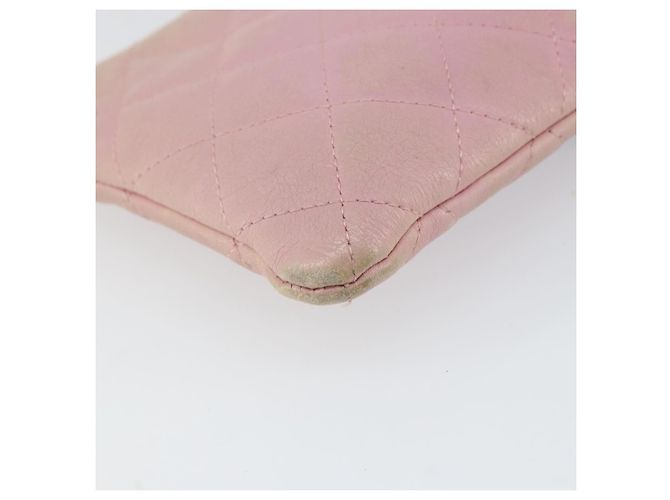 Pochette in pelle CHANEL Cambon Line Rosa Argento CC Auth bs32374 - vista 11