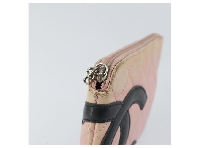 Pochette in pelle CHANEL Cambon Line Rosa Argento CC Auth bs32374 - vista 12