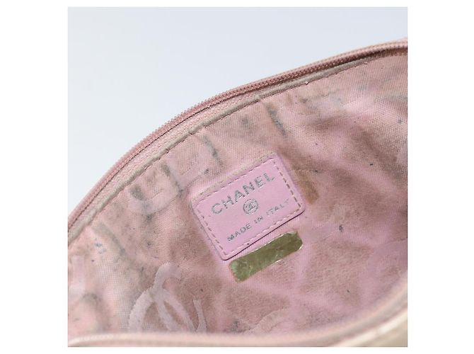 Pochette in pelle CHANEL Cambon Line Rosa Argento CC Auth bs32374 - vista 13
