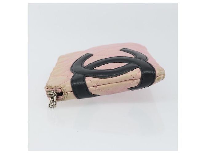 Pochette in pelle CHANEL Cambon Line Rosa Argento CC Auth bs32374 - vista 5