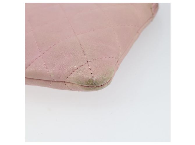 Pochette in pelle CHANEL Cambon Line Rosa Argento CC Auth bs32374 - vista 8