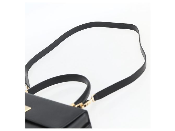 Borsa a mano in pelle Gancini Salvatore Ferragamo 2 in 1 Nero Oro Auth 164875V - vista 10