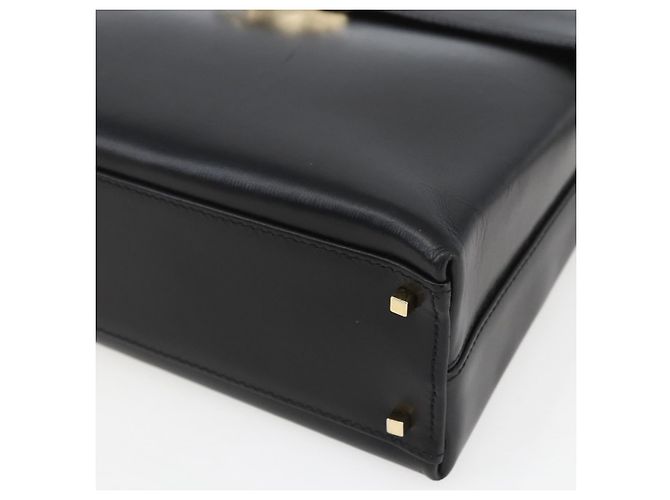 Borsa a mano in pelle Gancini Salvatore Ferragamo 2 in 1 Nero Oro Auth 164875V - vista 12