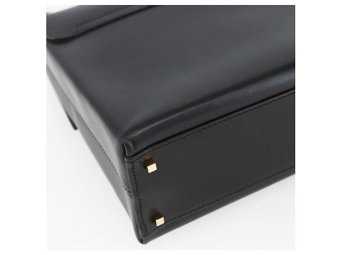 Borsa a mano in pelle Gancini Salvatore Ferragamo 2 in 1 Nero Oro Auth 164875V - vista 15