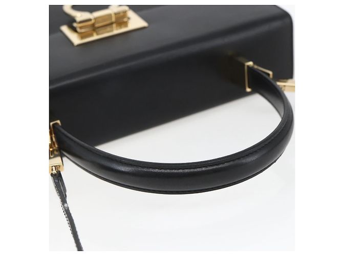 Borsa a mano in pelle Gancini Salvatore Ferragamo 2 in 1 Nero Oro Auth 164875V - vista 7