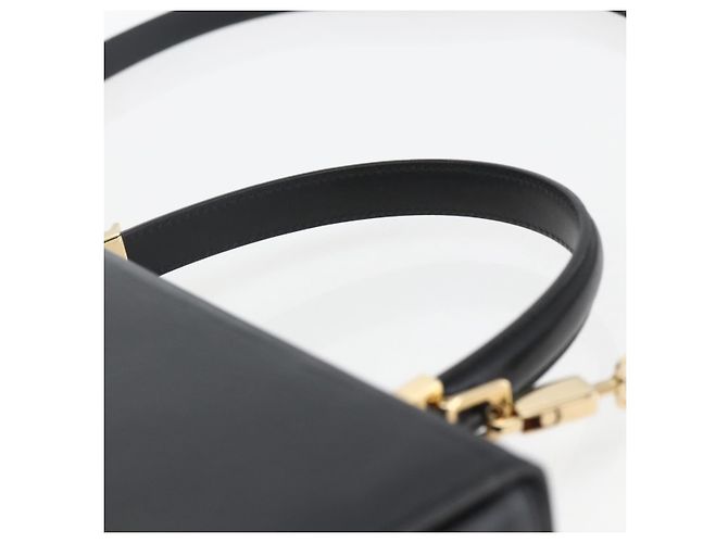 Borsa a mano in pelle Gancini Salvatore Ferragamo 2 in 1 Nero Oro Auth 164875V - vista 8