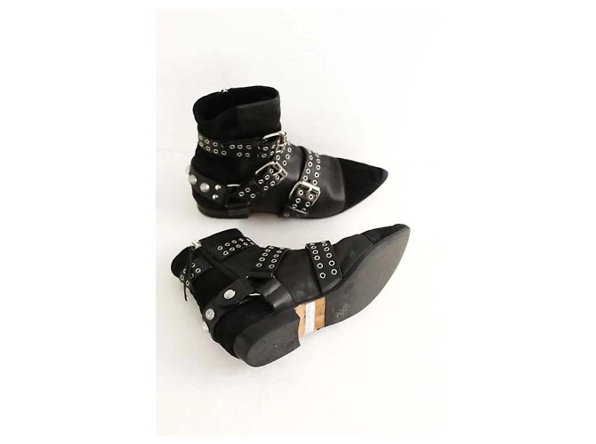 Isabel Marant Botas de cuero negro - vista 6