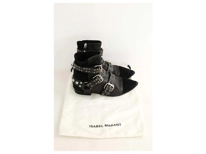 Isabel Marant Botas de cuero negro - vista 7