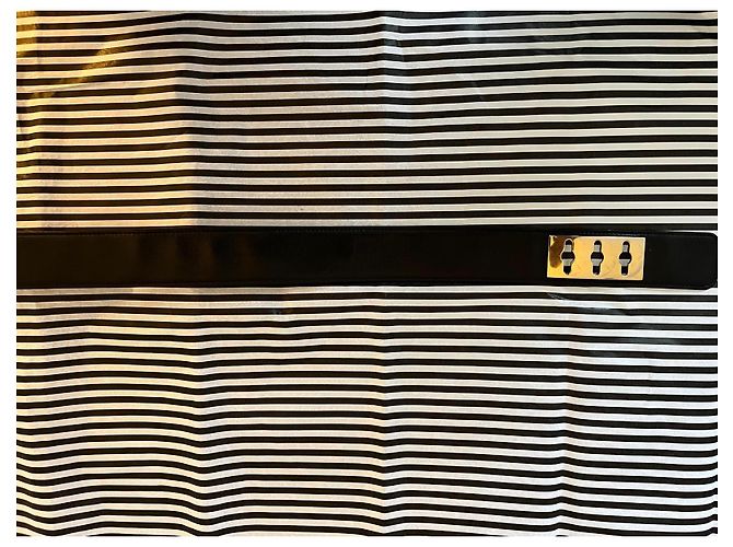 Céline Cinto de couro Celine com hardware dourado e corrente Preto Gold hardware - vista 13