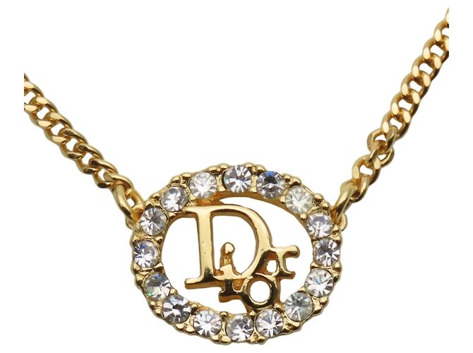 Collana placcata in oro Christian Dior con strass D'oro - vista 2