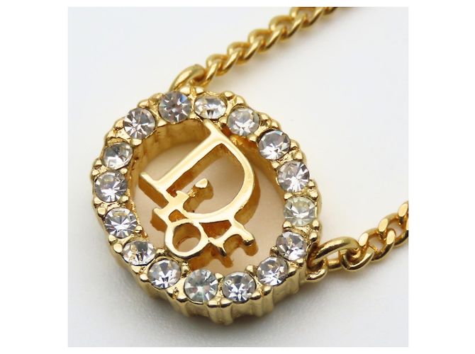 Collana placcata in oro Christian Dior con strass D'oro - vista 4
