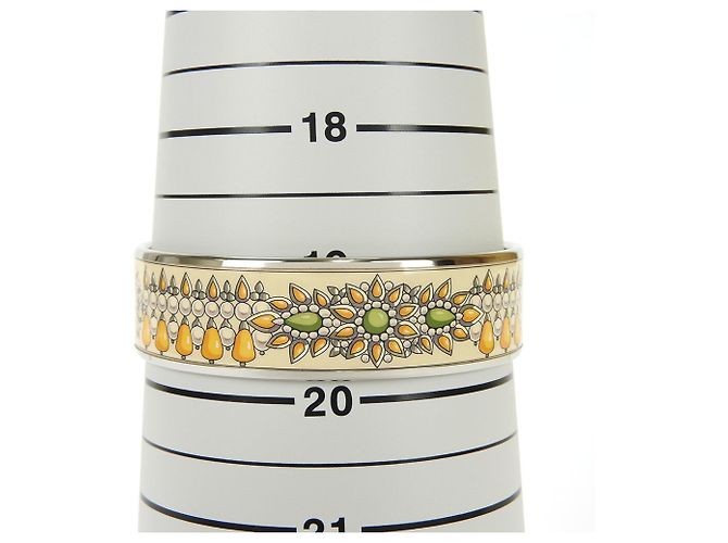 Bracciale Cloisonné Arancione e Argento Hermès - vista 11