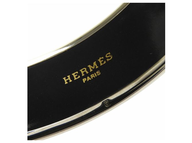 Bracciale Cloisonné Arancione e Argento Hermès - vista 4