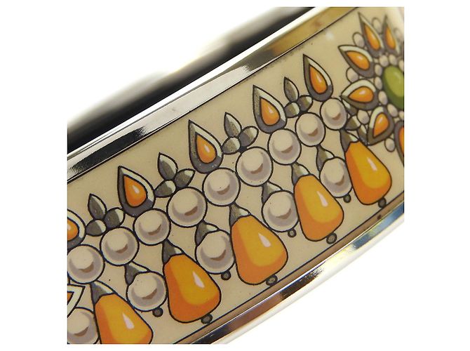 Bracciale Cloisonné Arancione e Argento Hermès - vista 6