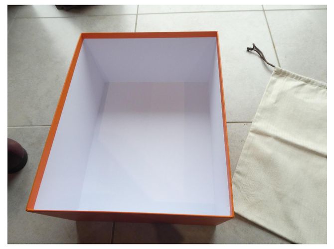 Hermès box for Hermès Birkin 30 handbag 1313 with SPN chevron canvas dustbag Orange - view 4