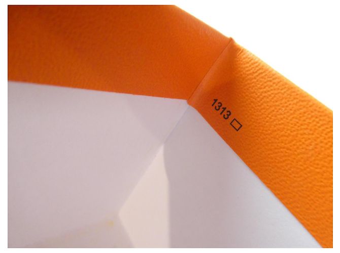 Hermès box for Hermès Birkin 30 handbag 1313 with SPN chevron canvas dustbag Orange - view 5